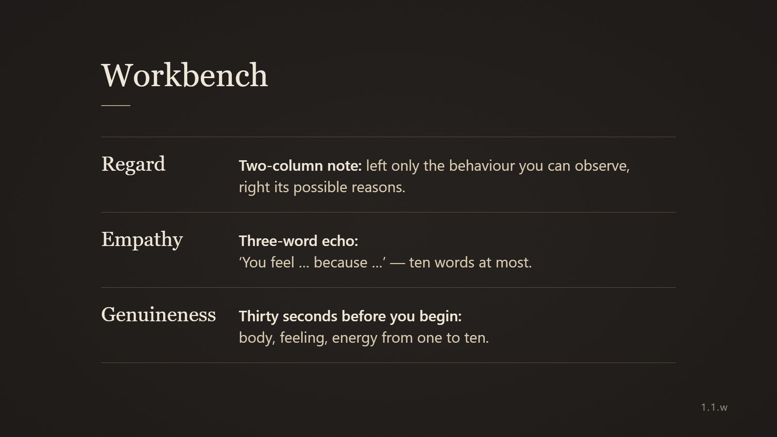 The workbench: three small exercises